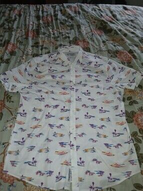 Original Penguin Button-down Tropical Print Shirt size Large